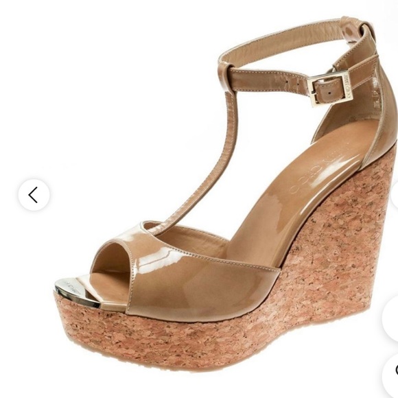 Jimmy Choo Patent Leather Wedge sandal - Picture 1 of 12